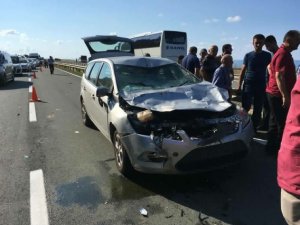 Rize'de Kurban Otomobille Çarpıştı. Kurban Yaralandı