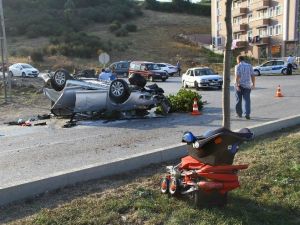 Samsun’da Otomobil Takla Attı: 1 Yaralı