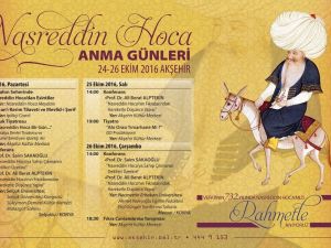 ’Nasreddin Hoca Anma Günleri’ 24-26 Ekim’de