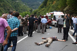 Trabzon'da trafik kazası 1 ölü, 4 yaralı
