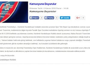 Kardemir Karabükspor’dan "Traore" Açıklaması