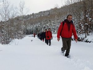 Gümüşhaneli Dağcılar Kar Altında Yürüdü