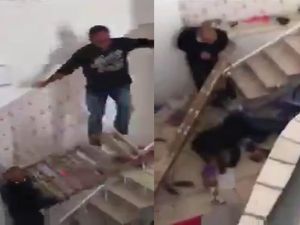 Portatif Merdivenden Böyle Düştü