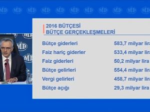 Bütçe Açığı 29.3 Milyar Lira