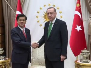 Cumhurbaşkanı Erdoğan Japon Bakanı Kabul Etti