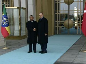 Erdoğan, Etiyopyalı Mevkidaşını Resmi Törenle Karşıladı