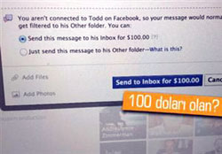 Facebook'ta Mesaj Göndermek 100 Dolar