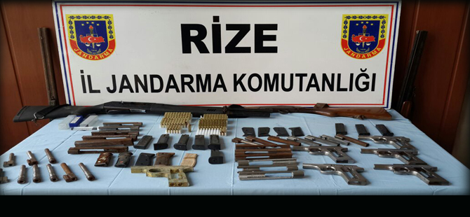 Rize'de Kaçak Silah Atölyelerine Operasyon