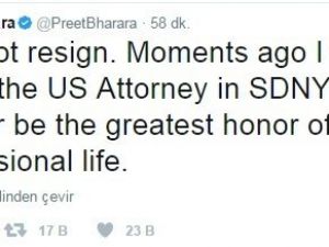 Abd’li Savcı Preet Bharara Görevden Alındı