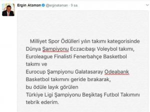 Ergin Ataman’dan Ödül Eleştirisi
