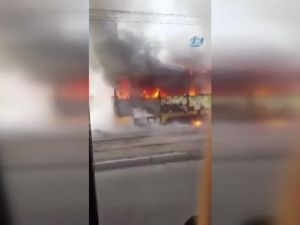 Rusya’da Tramvay Alev Alev Yandı