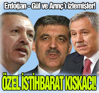 Erdoğan-Gül ve Arınç'a garip takip!