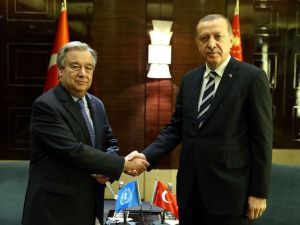 Erdoğan, Bm Genel Sekreteri Guterres’le Görüştü
