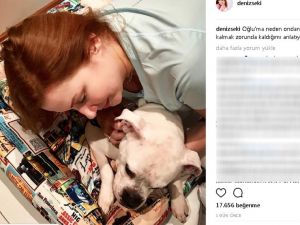 Deniz Seki Köpeğiyle Çekilmiş Fotoğrafını Paylaştı