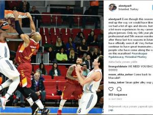 Alex Tyus, Galatasaray’a Veda Etti