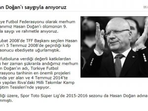 Tff’den "Hasan Doğan" Mesajı