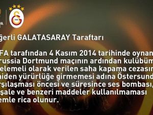 Galatasaray’dan Taraftarına Uyarı