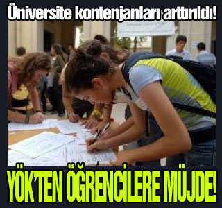 YÖK'ten kontenjan müjdesi!