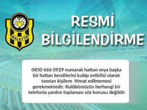 Evkur Yeni Malatyaspor’dan "Dolandırıcılık" Uyarısı
