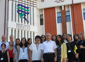 RTEÜ'de Staj Yapan Gürcü Öğrenciler Rektör Karaman'ı Ziyaret Etti