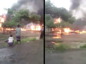 Myanmar’da Yüzlerce Ev Ateşe Verildi