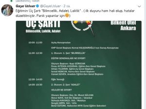 Chp’nin Eğitim Çalıştayı Afişten Sınıfta Kaldı