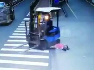 Forklift Kadını Ezdi