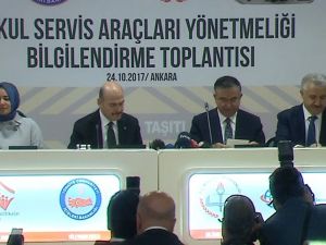 Yeni Okul Servisi Yönetmeliğini 4 Bakan Birlikte Açıkladı