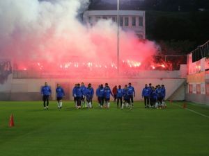 Trabzonspor Yağmur Altında Çalıştı