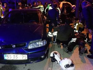 Otomobil Yunus Polislerine Çarptı: 2 Polis Yaralı