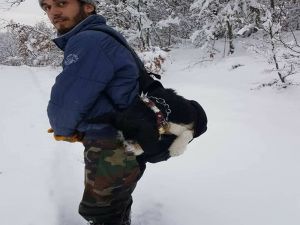 Köpeğini 7 Kilometre Sırtında Taşıdı