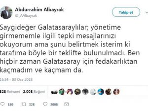 Abdurrahim Albayrak: Teklif Almadım