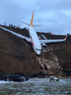 Pegasus Havayolları’nın Trabzon’da Pistten Çıkan Uçağı Günün Ağarması İle Birlikte Havadan İşte Böyle Görüntülendi