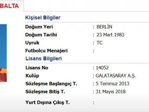 Hakan Balta’nın Lisansı Çıkartıldı