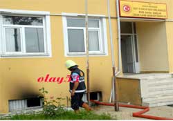Kalorifer dairesinde yangın çıktı