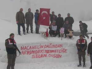 Bin 860 Rakımlı Macahel Zirvesinden Afrin’deki Mehmetçiklere Anlamlı Mesaj