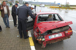 Trabzon'da trafik kazası 1 yaralı