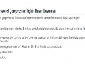 Para Politikasının Yeni Operasyonel Çerçevesinin Ayrıntıları