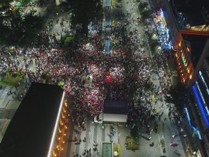 Trabzon’da Ak Parti Kutlamaları Havadan Böyle Görüntülendi