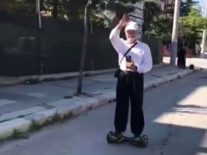 Yaşlı Adamın ’Hoverboard’ Keyfi
