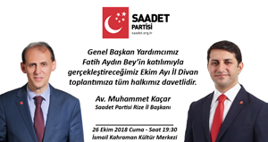 Saadet Partisi Seçim Karargah Başkanı Aydın Rize’ye Geliyor