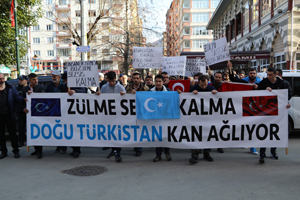 Rize’de Doğu Türkistan Protestosu
