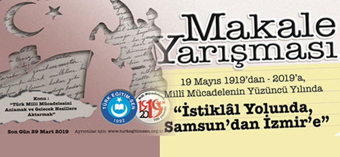 İstiklâl Yolunda Samsun'dan İzmir'e Makale Yarışması
