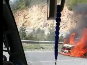 Zigana’da Korkutan Araç Yangını
