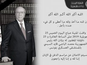 Tunus Cumhurbaşkanı Hayatını Kaybetti