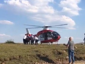 Yüksek Gerilim Hattında Yaralanan İşçi Ambulans Helikopterle Alındı