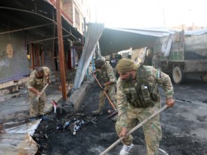 Suriye Milli Ordusu, Rasulayn’da Yolları Temizliyor