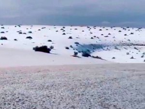 Suudi Arabistan’da Kar Yağdı