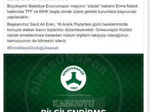 Giresunspor’dan Emre Malok Açıklaması