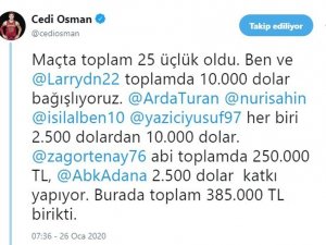 Cedi Osman’dan Depremzedelere Büyük Destek